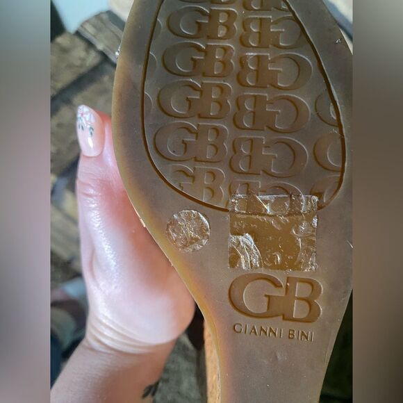 Silver shiney snake skin Gianni bini wedges - Picture 5 of 8